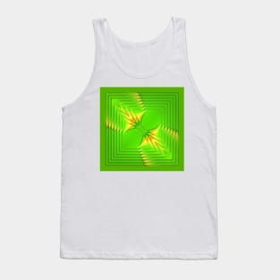 concentric square green and yellow Tank Top